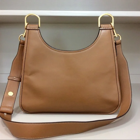 Authentic Tory Burch James Saddle Bag Handbag Crossbody Leather Flap Messenger - Picture 5 of 17